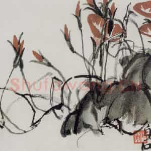 齐白石《牵牛花》国画花鸟作品图片鉴赏