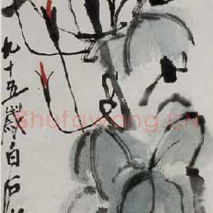 齐白石《牵牛花》国画花鸟作品图片鉴赏