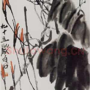齐白石《牵牛花》国画花鸟作品图片鉴赏