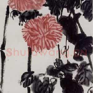 齐白石《菊花》国画花鸟作品图片鉴赏