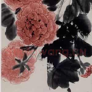 齐白石《芙蓉游鸭》国画花鸟作品图片鉴赏