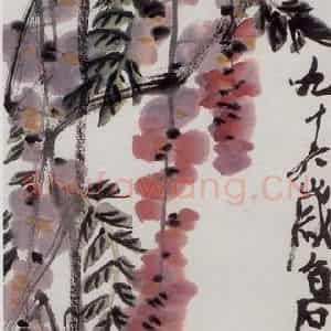 齐白石《紫藤》国画花鸟作品图片鉴赏