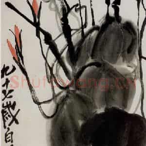 齐白石《牵牛花》国画花鸟作品图片鉴赏