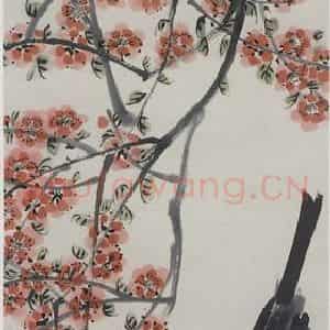 1949年 齐白石《双喜》国画花鸟作品图片鉴赏