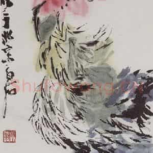 齐白石《牡丹》国画花鸟作品图片鉴赏