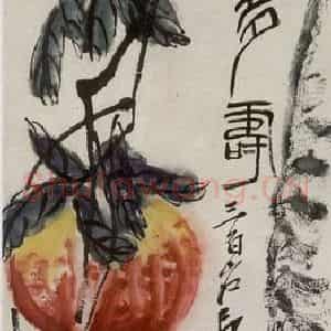1950年 齐白石《多寿》国画花鸟作品图片鉴赏