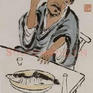 1950年 齐白石《耳食图》国画花鸟作品图片鉴赏
