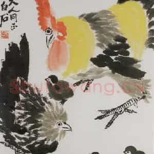 1951年 齐白石《团叙一堂》国画花鸟作品图片鉴赏