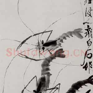 1951年 齐白石《虾》国画花鸟作品图片鉴赏