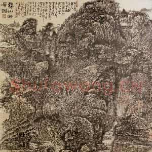 1976年 黄秋园《秋山幽居图》国画山水作品图片鉴赏