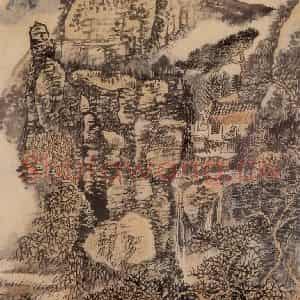 1977年 黄秋园《高僧隐居图》国画山水作品图片鉴赏