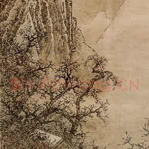 1977年 黄秋园《仿宋人画意图》国画山水作品图片鉴赏