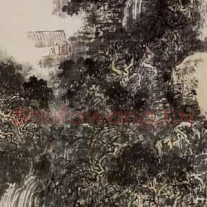 1966年 黄秋园《山雨欲来》国画山水作品图片鉴赏