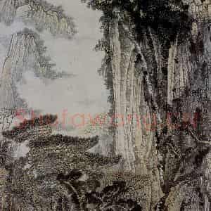 1973年 黄秋园《井冈山朱砂冲》国画山水作品图片鉴赏