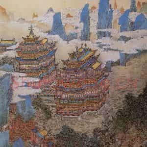 1974年 黄秋园《十宫图》国画山水作品图片鉴赏