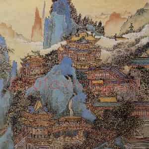 1974年 黄秋园《十宫图》国画山水作品图片鉴赏