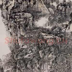 1975年 黄秋园《有声听到无声处》国画山水作品图片鉴赏