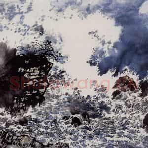 孔仲起《千堆雪》国画山水作品图片鉴赏