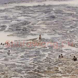 孔仲起《海上拾贝》国画山水作品图片鉴赏