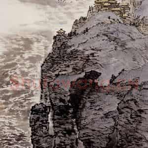 孔仲起《欲穷千里目》国画山水作品图片鉴赏