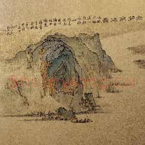 孔仲起《赤壁夜泛图》国画山水作品图片鉴赏