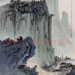 孔仲起《雁荡烈士墓》国画山水作品图片鉴赏