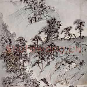 孔仲起《晨》国画山水作品图片鉴赏