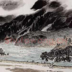 孔仲起《好雨知时节》国画山水作品图片鉴赏