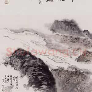 孔仲起《湘西矮寨坡》国画山水作品图片鉴赏