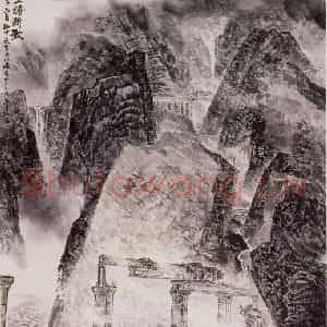 孔仲起《长征路上谱新歌》国画山水作品图片鉴赏