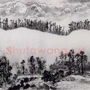 孔仲起《峨眉雪韵》国画山水作品图片鉴赏