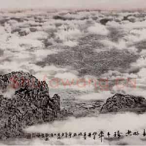 孔仲起《超越时空跨千年》国画山水作品图片鉴赏