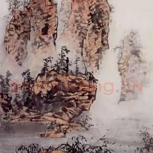 孔仲起《张家界写生》国画山水作品图片鉴赏