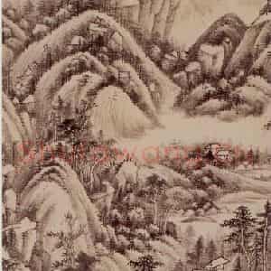 清代 王鉴《仙掌人家图轴》国画山水作品图片鉴赏