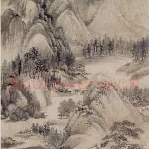 清代 王鉴《溪山无尽图轴》国画山水作品图片鉴赏