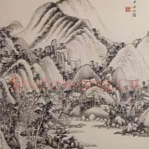 清代 王鉴《仿古山水图册》国画山水作品图片鉴赏