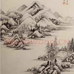 清代 王鉴《仿古山水图册》国画山水作品图片鉴赏