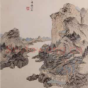 清代 王鉴《仿古山水图册》国画山水作品图片鉴赏
