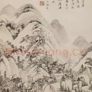 清代 王鉴《陡壑密林图轴》国画山水作品图片鉴赏
