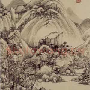 清代 王鉴《仿古山水册》国画山水作品图片鉴赏