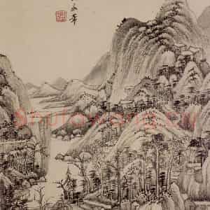 清代 王鉴《仿古山水册》国画山水作品图片鉴赏