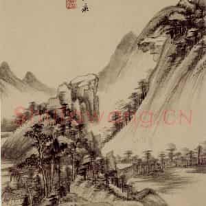 清代 王鉴《仿古山水册》国画山水作品图片鉴赏