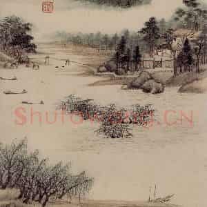 清代 王鉴《仿古山水册》国画山水作品图片鉴赏