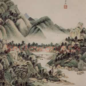 清代 王鉴《仿古山水册》国画山水作品图片鉴赏