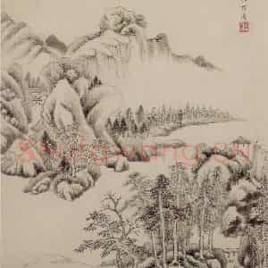 清代 王鉴《仿古山水册》国画山水作品图片鉴赏