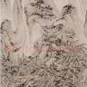 清代 王鉴《长松仙馆图轴》国画山水作品图片鉴赏