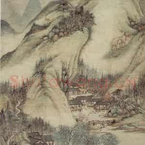 清代 王鉴《江南春图轴》国画山水作品图片鉴赏