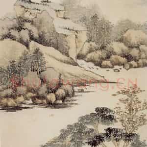 清代 王鉴《仿古山水册》国画山水作品图片鉴赏