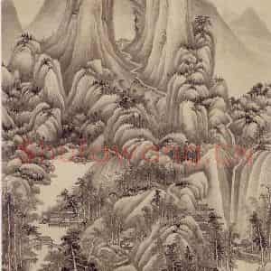 清代 王鉴《关山秋霁图轴》国画山水作品图片鉴赏