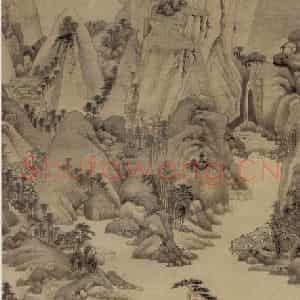 清代 王鉴《远水岗峦图轴》国画山水作品图片鉴赏